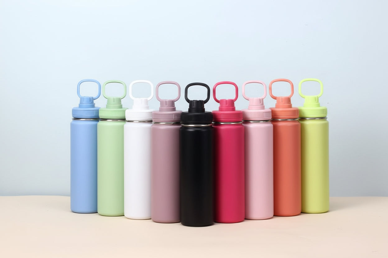 Dopamine Color Scheme Fitness Yoga Water Bottle 710ml Large Capacity Stainless Steel Portable Insulation