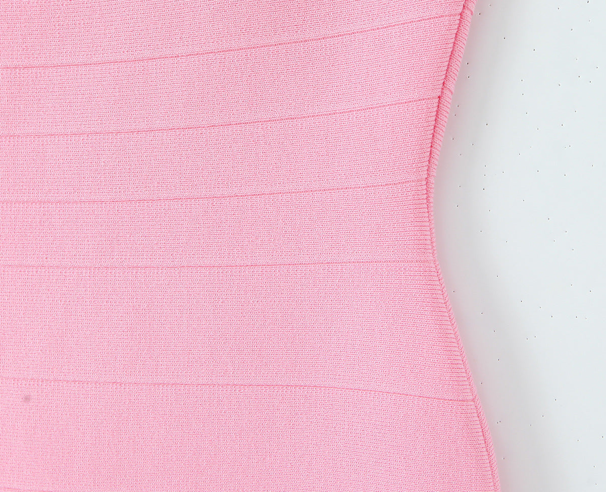 Women's Fashion High Elastic Waist Knitted Dress
